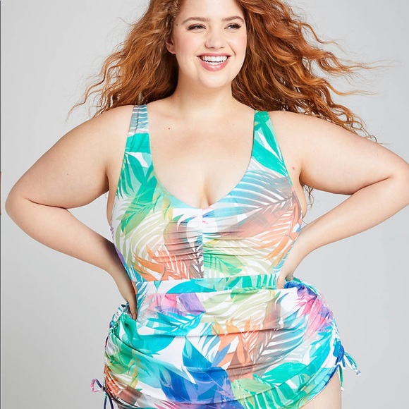 Lane Bryant Floral One Piece Swimsuit NWT Sz 14&18 - Picture 1 of 6